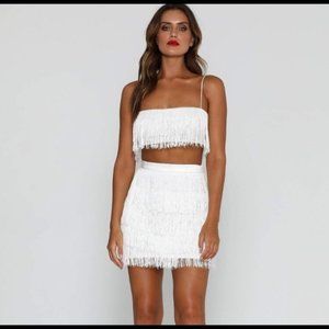 New without tags, Meshki Sofia white fringe set